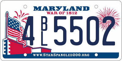 MD license plate 4BL5502