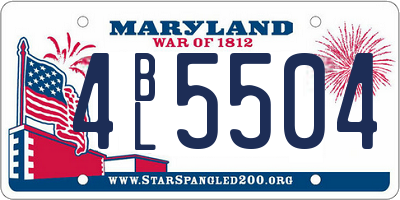 MD license plate 4BL5504