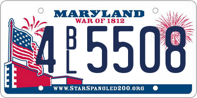 MD license plate 4BL5508