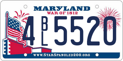 MD license plate 4BL5520