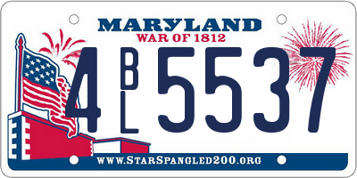 MD license plate 4BL5537