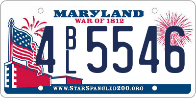 MD license plate 4BL5546
