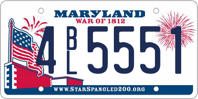 MD license plate 4BL5551