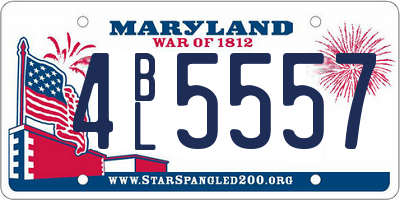 MD license plate 4BL5557