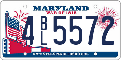 MD license plate 4BL5572