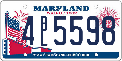 MD license plate 4BL5598