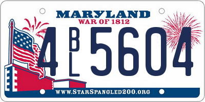 MD license plate 4BL5604
