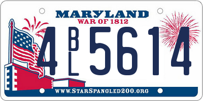 MD license plate 4BL5614