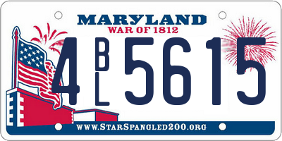 MD license plate 4BL5615