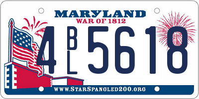 MD license plate 4BL5618