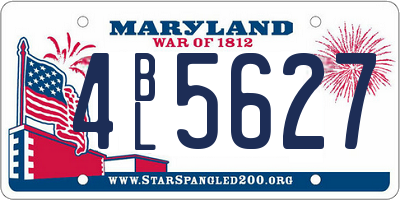 MD license plate 4BL5627