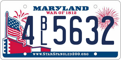 MD license plate 4BL5632