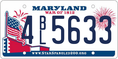 MD license plate 4BL5633