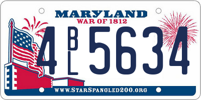 MD license plate 4BL5634