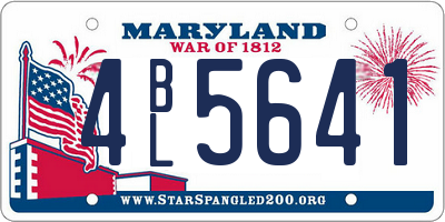 MD license plate 4BL5641