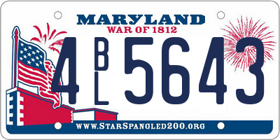 MD license plate 4BL5643