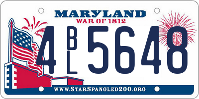 MD license plate 4BL5648