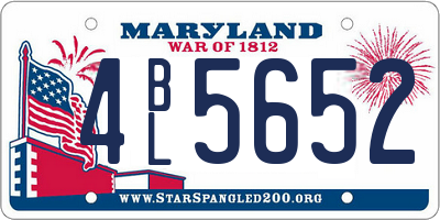 MD license plate 4BL5652