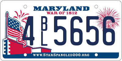 MD license plate 4BL5656