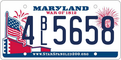 MD license plate 4BL5658