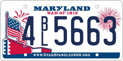 MD license plate 4BL5663