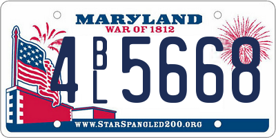 MD license plate 4BL5668