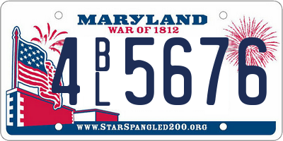 MD license plate 4BL5676