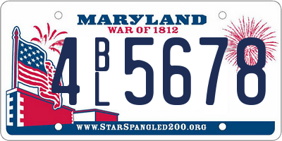 MD license plate 4BL5678