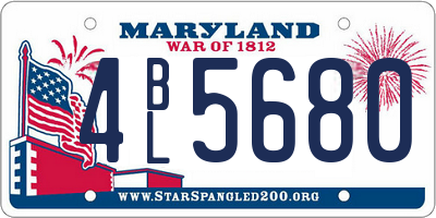 MD license plate 4BL5680