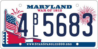 MD license plate 4BL5683