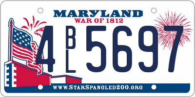 MD license plate 4BL5697