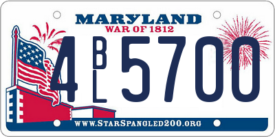MD license plate 4BL5700