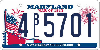 MD license plate 4BL5701