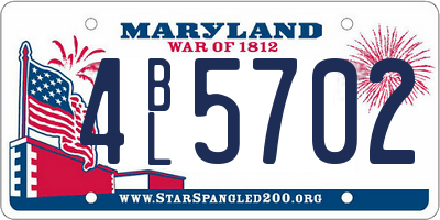 MD license plate 4BL5702