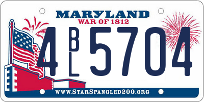 MD license plate 4BL5704