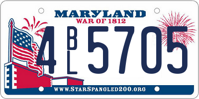 MD license plate 4BL5705