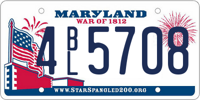 MD license plate 4BL5708
