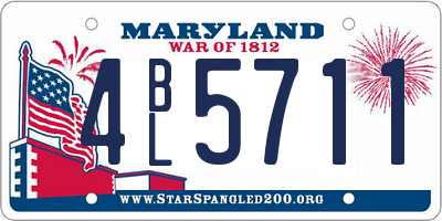 MD license plate 4BL5711