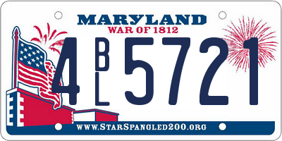 MD license plate 4BL5721