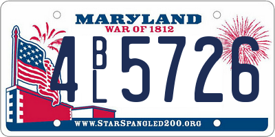 MD license plate 4BL5726