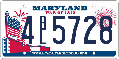 MD license plate 4BL5728