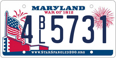 MD license plate 4BL5731