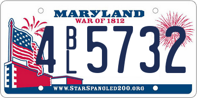 MD license plate 4BL5732