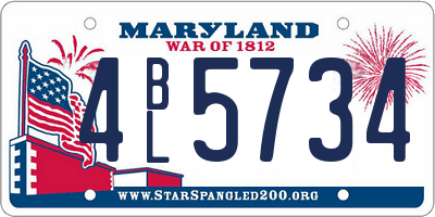 MD license plate 4BL5734