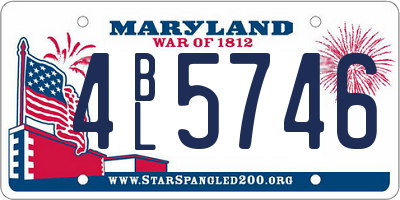 MD license plate 4BL5746