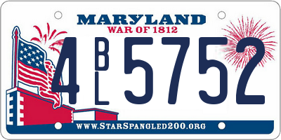 MD license plate 4BL5752