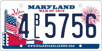 MD license plate 4BL5756
