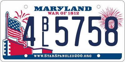 MD license plate 4BL5758