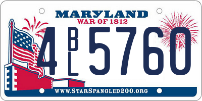 MD license plate 4BL5760