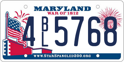 MD license plate 4BL5768